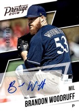 2018 Panini Chronicles #PA-BR Brandon Woodruff Prestige Autographs Red #/199 RC