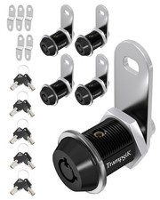 5 PCS RV Storage Locks 7/8 Inch Camper Compartment Door Keys Alike Black