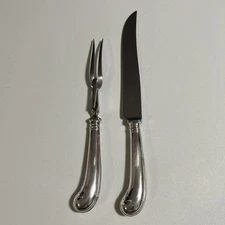 Vintage Viners Of Sheffield Carving Knife And Fork Set Stainless England
