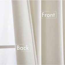 NWT MIULEE Ivory VELVET CURTAINS Curtains Thermal Insulated Two 95" x 50" Panels