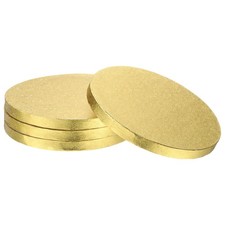 4pcs Cake Boards, 6 Inch Round Cake Drum Circle Cake Base Gold