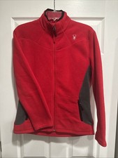 SPYDER Fleece Fitted Full Zip Women  s Large - Mid Layer - Red - Excellent
