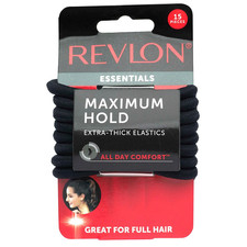 Extra Thick Black Hair Elastics, 15 Count