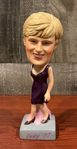 Lady Di Bobblehead In Purple Dress By SAMS Bobbing Head Dolls 9”