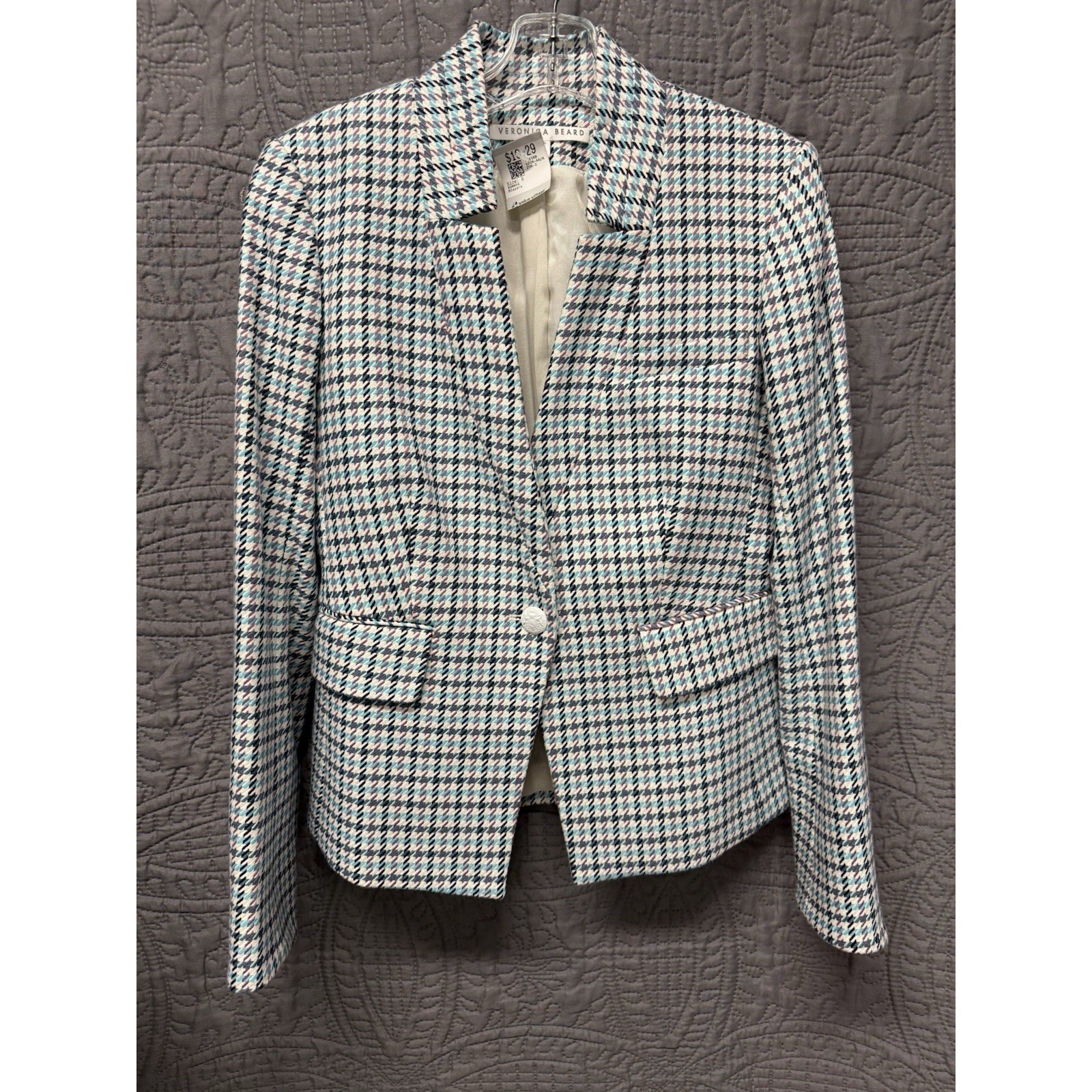 Veronica Beard Houndstooth Blazer Jacket Multi Co… - image 1