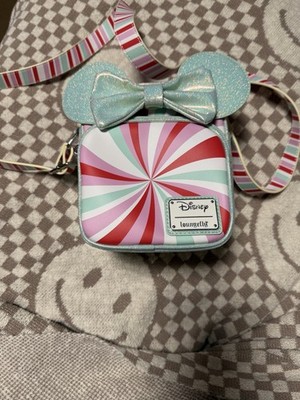 Loungefly Minnie Mouse Christmas Candy Cane Theme Crossbody Purse