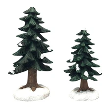 43399 - St. Nicholas Square Pine Tree Set with Two Snow-Dusted Evergreens |GR-35