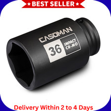 12 Drive X 36 Mm Deep 6 Pt Impact Socket Cr-mo Drive 6 Point Axle Nut Socket