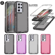 For Samsung Galaxy S21 S21 S21 Ultra Clear Case Cover / Glass Screen Protector