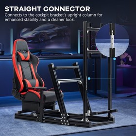 Supllueer 4080Aluminum Racing Sim Cockpit With TVStand Red Seat Fit LogitechG920