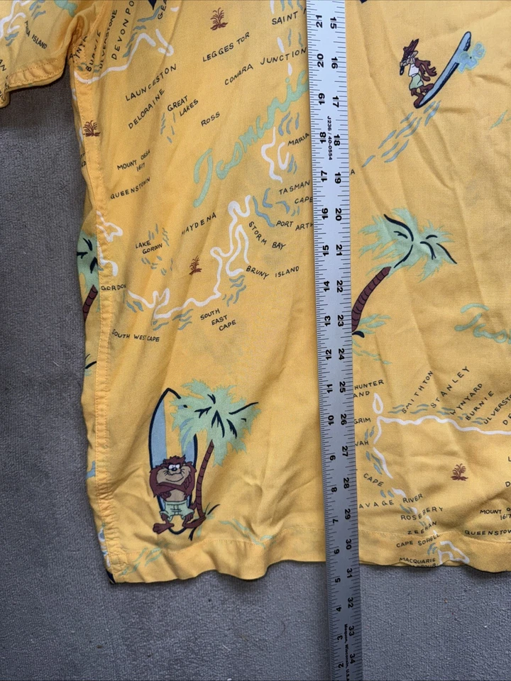 Camisa De Colección Tazmania Taz Aloha Para Hombre XL Estampado Surf Looney Tunes Hawaii Foto 4 de 4