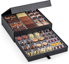 Image of Hotel Chocolat Classic Cabinet 600g - Assortment of 61 Milk, White and Dark Choc