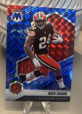 2021 Panini Mosaic Nick Chubb Blue Mosaic Prizm /99 #53 Browns 38/99