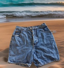 Gitano Vintage Denim Shorts Light Wash Button Fly Blue Womens sz 14