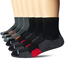6 Pairs Mens Athletic Cushioned Quarter Socks Comfort Sport Running Accessory