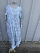 VTG Ashley Taylor Nightgown Women Medium Floral Lace Flannel Cottagecore