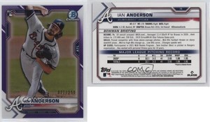 2021 Bowman Chrome Purple Refractor /250 Ian Anderson #76 Rookie RC