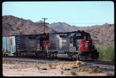 Original Rail Slide - SP Southern Pacific 8304+ Shawmut AZ 6-8-1992
