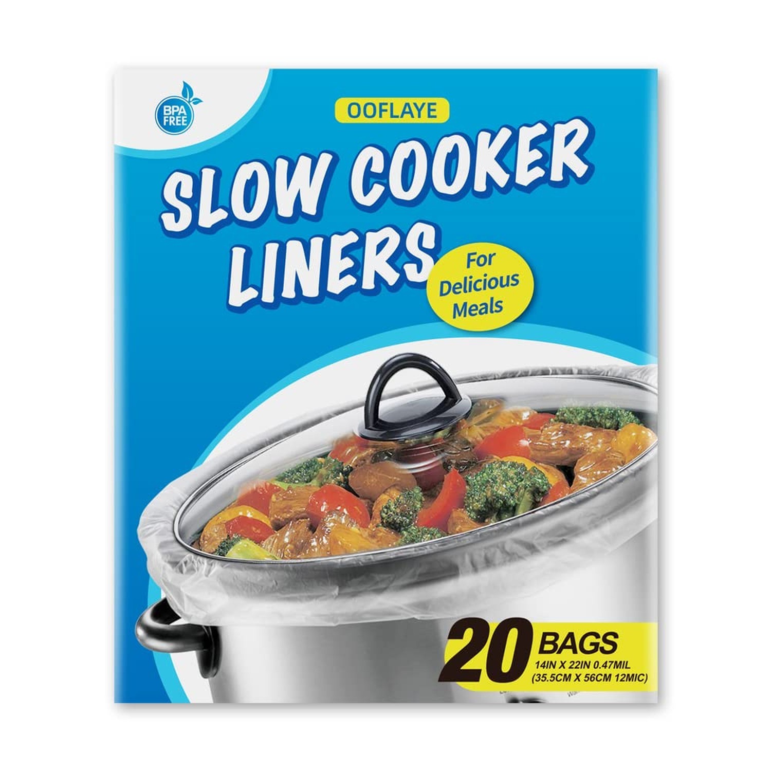 20 Counts Slow Cooker Liners and Cooking Bags, Extra Large Size Fits 6-10QT P...