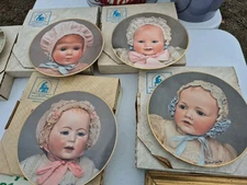 Vintage 1982 Seeley's Ceramoc Baby Doll Series Plates Set Of 4
