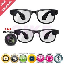 Smart Glasses AI Voice Assistant Camera Glasses Open Ear Sound Mic & Speakers
