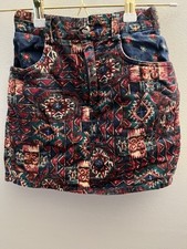 Vintage Bohemian Girls Skort Skirt Shorts Size 10 Southwestern Aztec Print Boho