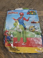 SUPER MARIO RIDING YOSHI CHILD KID INFLATABLE COSTUME DISGUISE FAN INCLUDED NIB