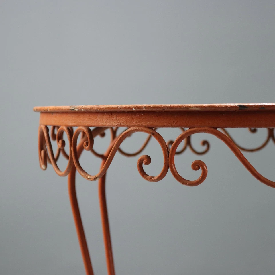 Table de Jardin Ancienne Fer Peint Italie Début du XXe Siècle Originale - Photo 4/4