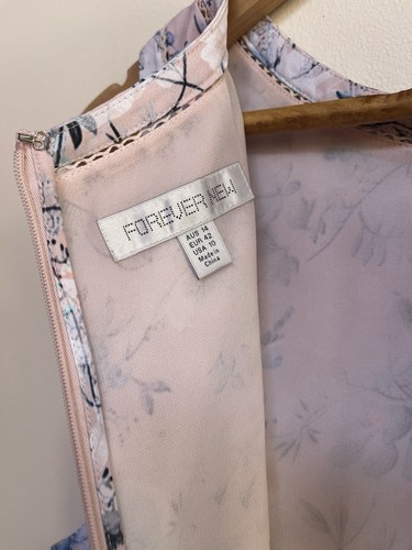FOREVER NEW | Pink Floral Mini Dress | Size 14 - Picture 9 of 9
