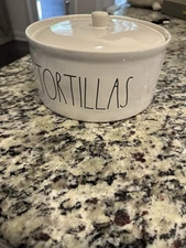 Rae Dunn Ivory TORTILLAS Ceramic Tortilla Warmer with Lid