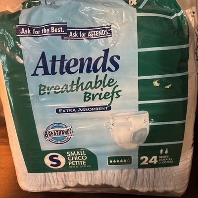 Vintage Attends Adult Diapers Breathable Briefs 2007 24 Count Made In USA NEW