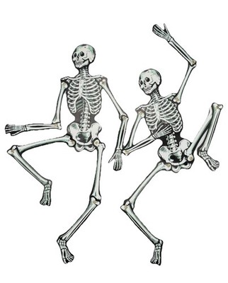 Vintage Beistle Halloween Jointed Die Cut Skeletons Poseable 22  Lot Of 2 RARE