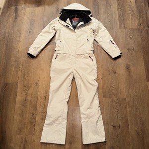 Womens Searipe Ski Suit One Piece Snowsuit Snowboard Jumpsuit Snow Bib Beige XS