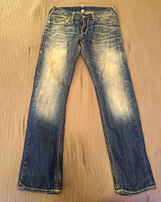 True Religion World Tour Billy Big T Straight Fit Medium Wash Blue Jeans 33x34