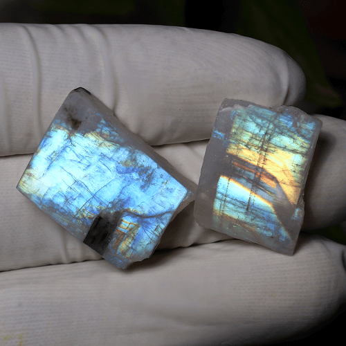 Bandeja Lunar ~ 8 Piezas Piedra Lunar Arco Iris Natural Alta Calidad Gema Pulida Losas de Cristal - Imagen 3 de 13