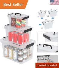 Versatile Storage Solution: Clear 3QT/6QT/12QT Plastic Bins with Latching Lids