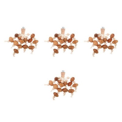 4 Pieces Papageienspielzeug Obst Kauspielzeug Holz Papageienkauspielzeug