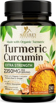 Turmeric Curcumin Supplement 1750mg with Organic Turmeric & Ginger Capsules