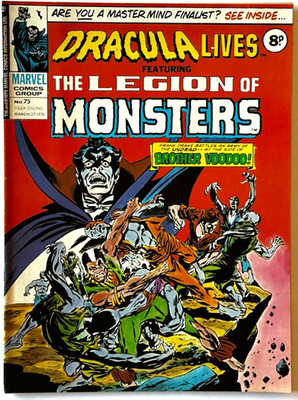 DRACULA LIVES - Comic Book #75. Marvel Comics March 1976 No.75 UK. VF 8.0