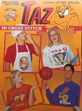 Taz In Cross Stitch Leisure Arts Booklet 2785 Looney Tunes 1993 Vintage Designs