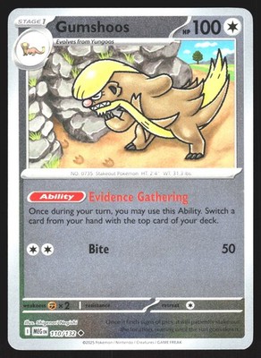 Gumshoos 110/132 Reverse Holofoil ME01: Mega Evolution LP-NM