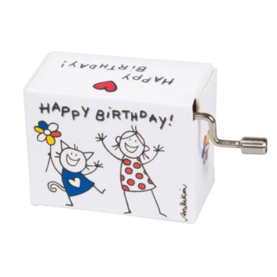 Fridolin Kurbelspieldose, Happy Birthday, Spieluhr auf Resonanzholz