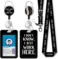 Retractable Badge Holders with Detachable Lanyard, Funny Id Card Holder Keychain