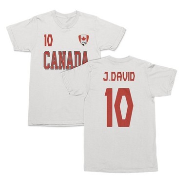 Canada David 10 Soccer Inspired Jersey Style 2-Side Unisex T-Shirt
