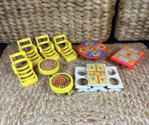 Mixed Lot of Fisher-Price Vintage Little People Furniture Chairs Tables Set