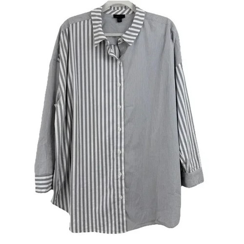 J. Jill Wearever Collection Striped 2 Tone Button Down - Size M