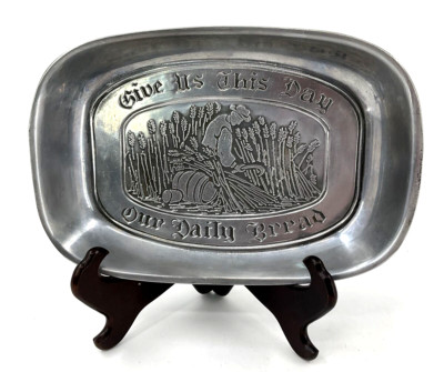 Duratale Pewter ''Give Us This Day Our Daily Bread Bread'' 9.25'' Tray by Leonard