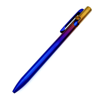 Tactile Turn - Titanium Slim Bolt Action Standard Size Pen Wyo Sunrise Ano Color