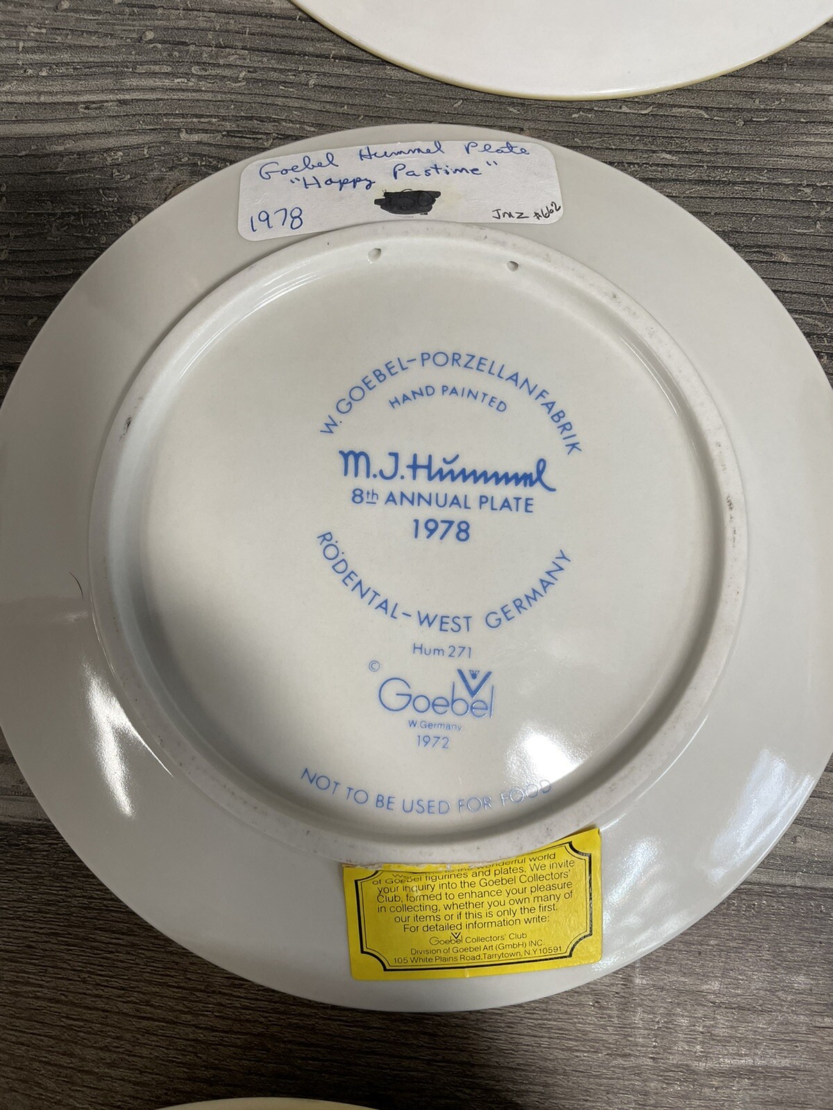 RARE ESTATE COLLECTION 12 HUMMEL PLATES 19711987 Missing 5 years W