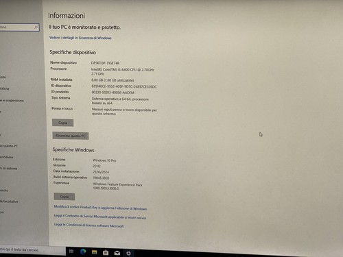 Fujitsu Esprimo D556 Sff / Cpu I5-6400 2.70GHz / Ram 8Gb / Ssd 500Gb / W10 Pro - Picture 5 of 5